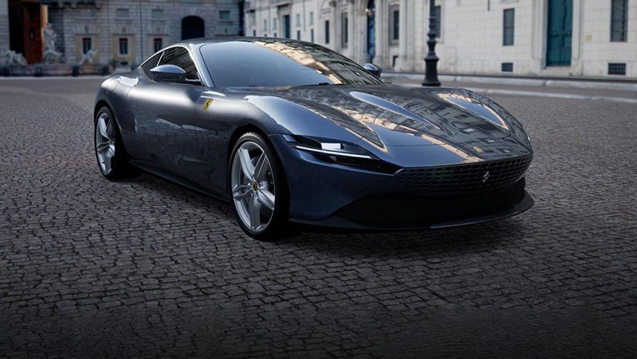 front three-quarter view of a Ferrari Roma