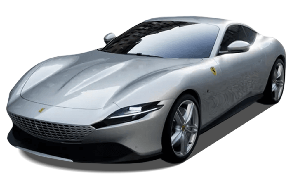 front three-quarter view of a Ferrari Roma