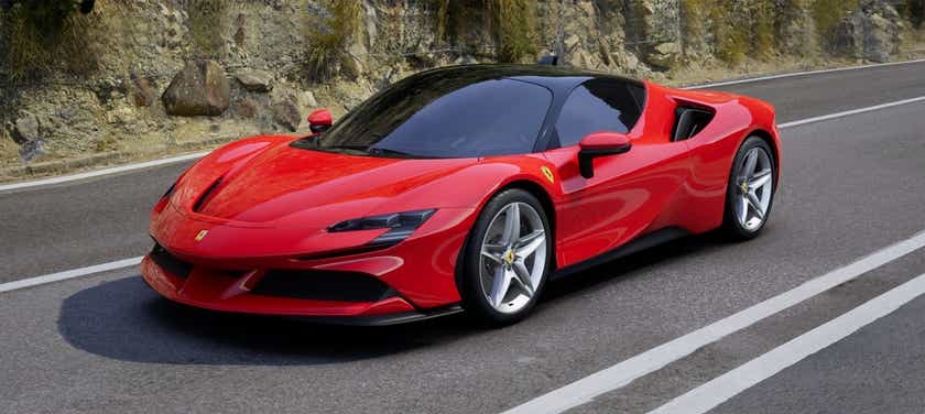 front three-quarter view of a Ferrari SF90 Stradale