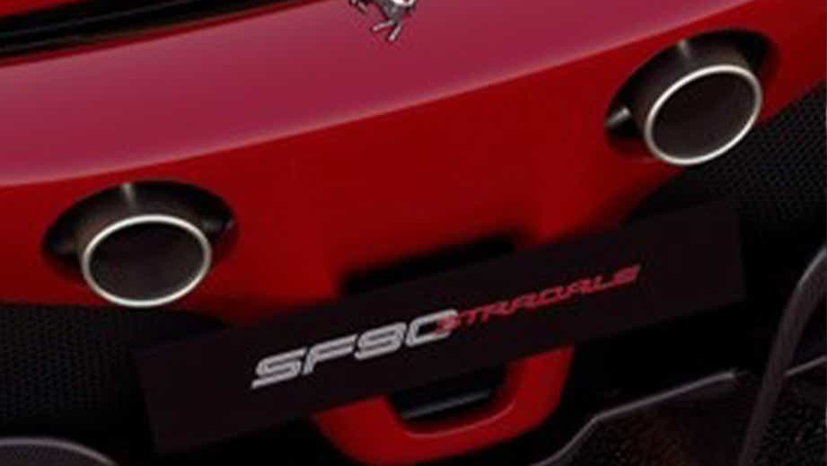 rear exhaust view of a Ferrari SF90 Stradale