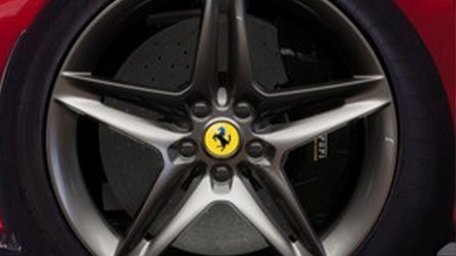 Close-up of a wheel on a Ferrari SF90 Stradale