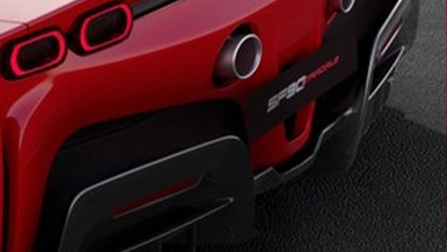 Rear close-up of a Ferrari SF90 Stradale