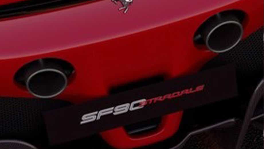 rear detail view of a Ferrari SF90 Stradale