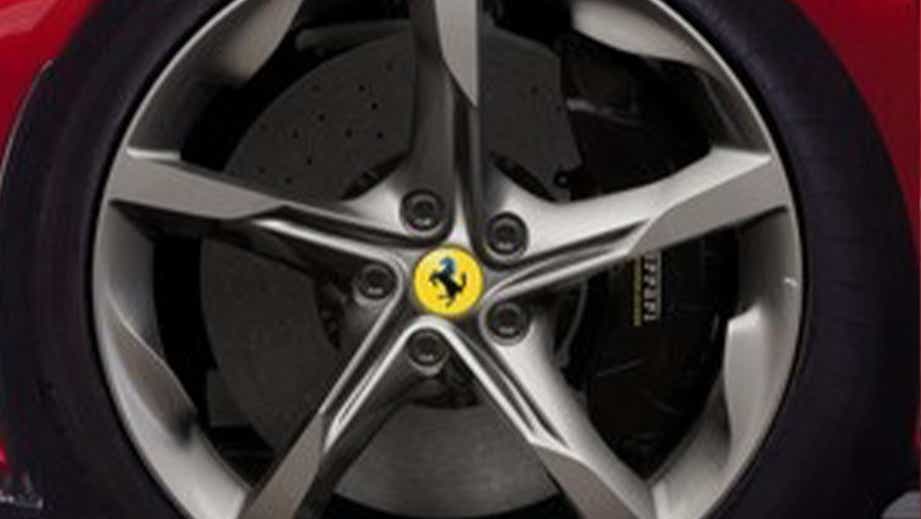 Wheel close-up of a Ferrari SF90 Stradale