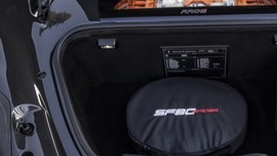 Front trunk area of a Ferrari SF90 Stradale
