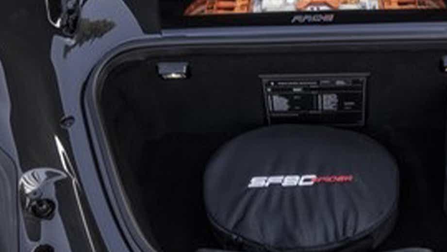 Front trunk area of a Ferrari SF90 Stradale