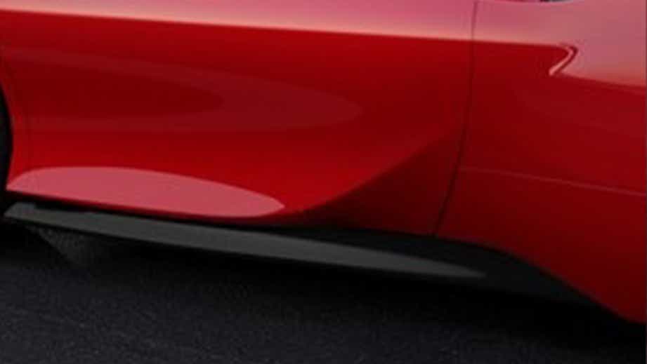 side view detail of a Rosso Corsa Ferrari SF90 Stradale