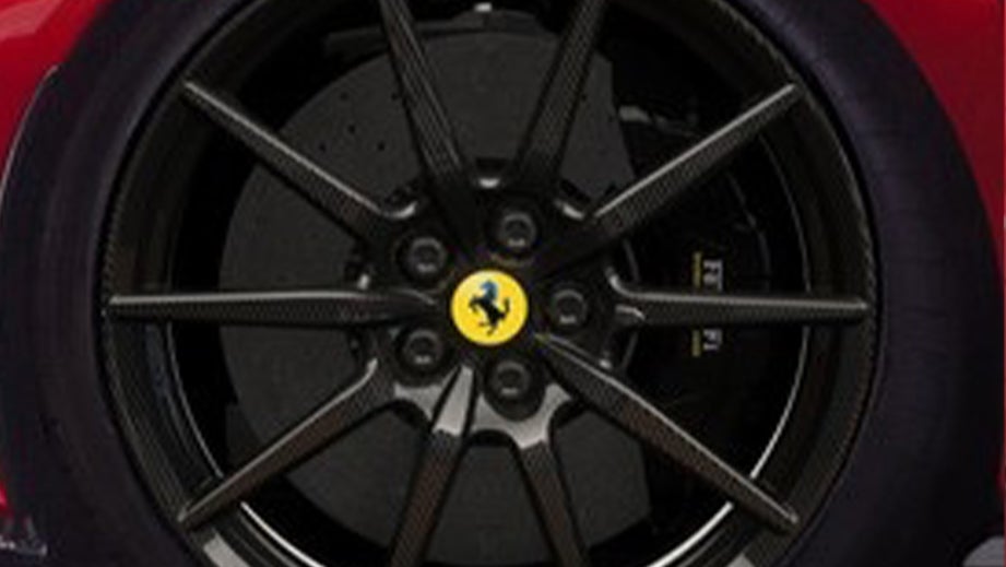 Wheel close-up of a Ferrari SF90 Stradale