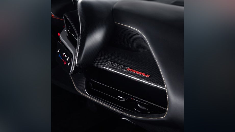 dashboard passenger side of a Ferrari SF90 Stradale