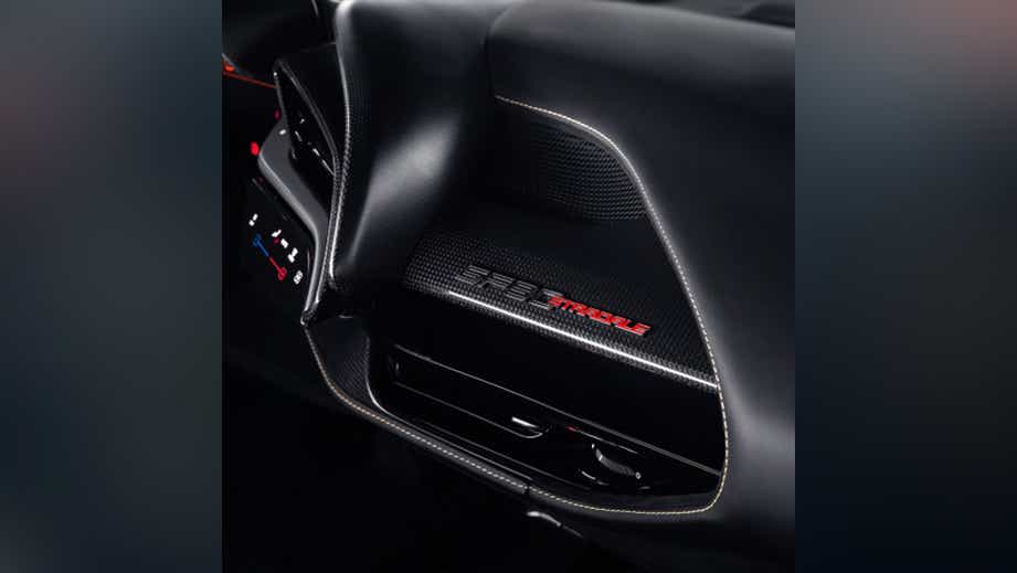 dashboard passenger side of a Ferrari SF90 Stradale