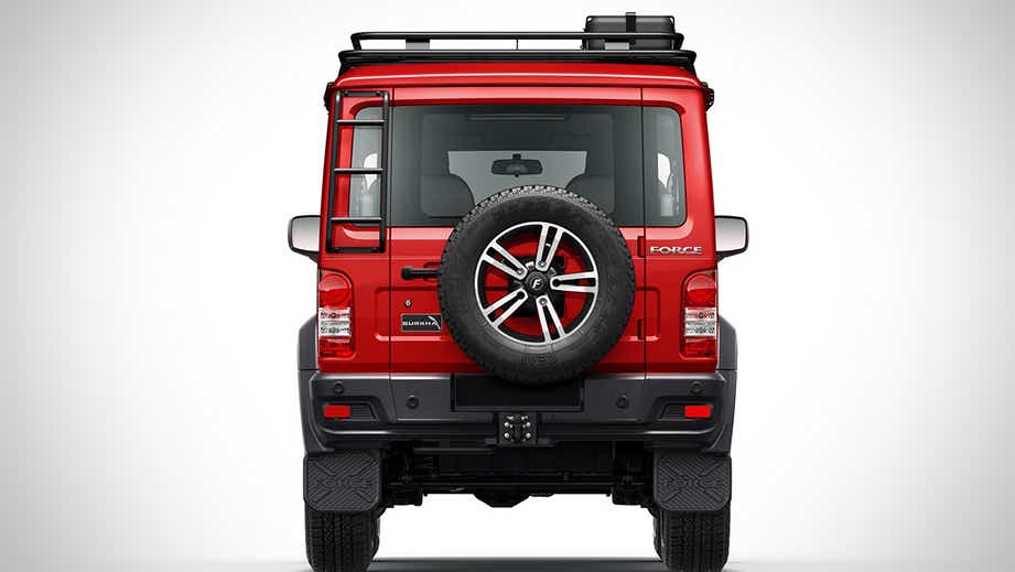 Rear view of a Force Gurkha 5-Door