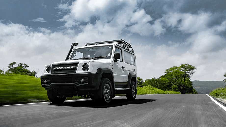 front three-quarter view of a Force Gurkha