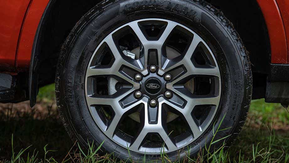 close-up of the wheel of a Ford Everest