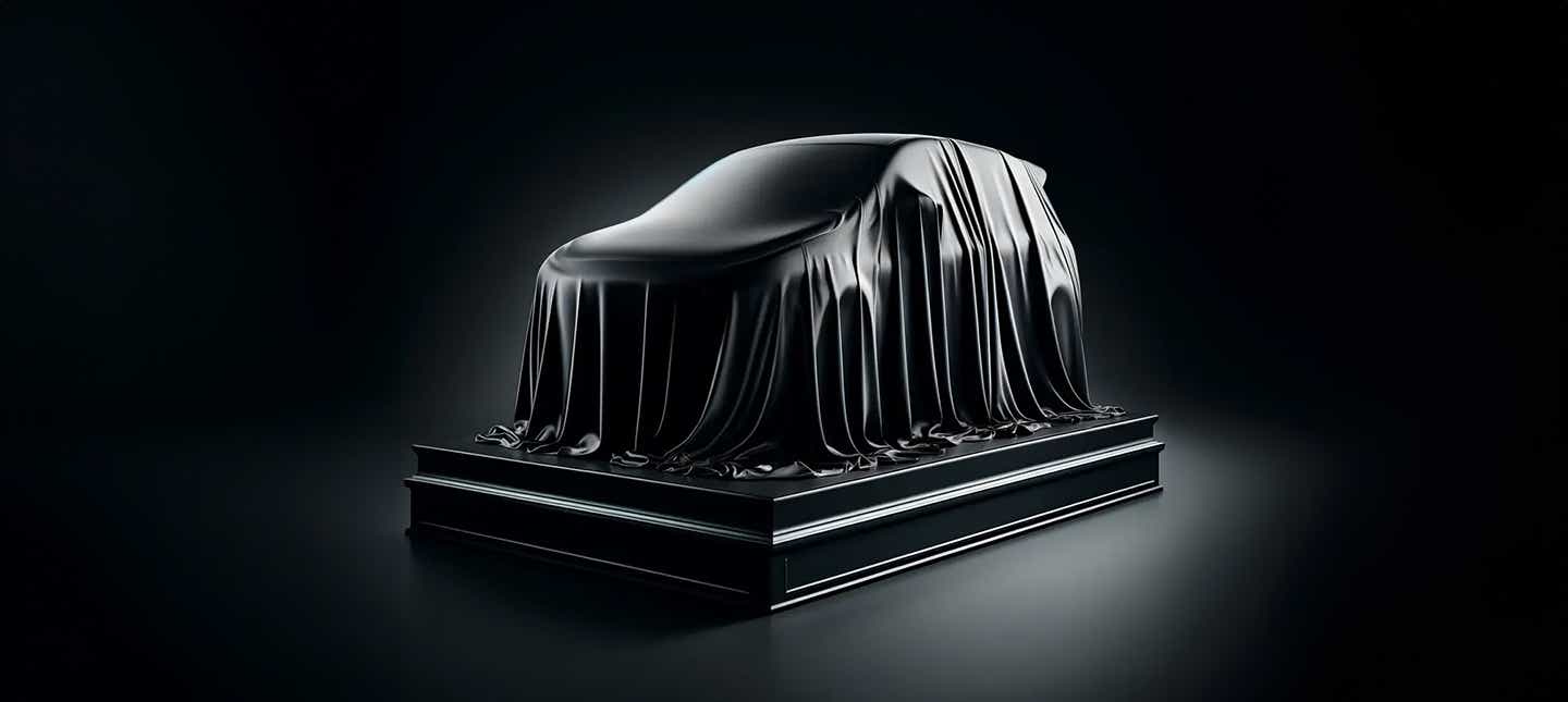 Covered full-car view of a Tata Altroz EV