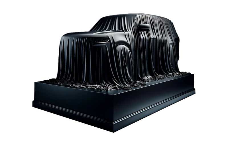 Covered car side view of a Tata Safari EV