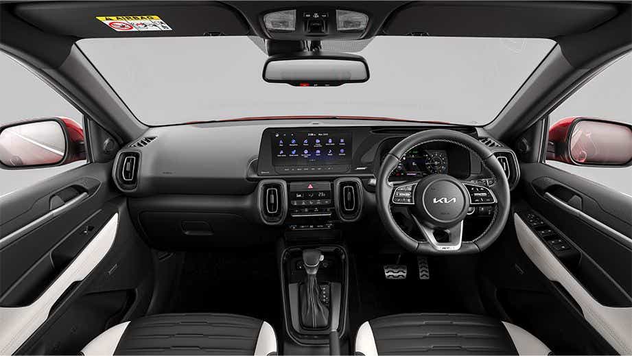 interior dashboard view of a Kia Sonet