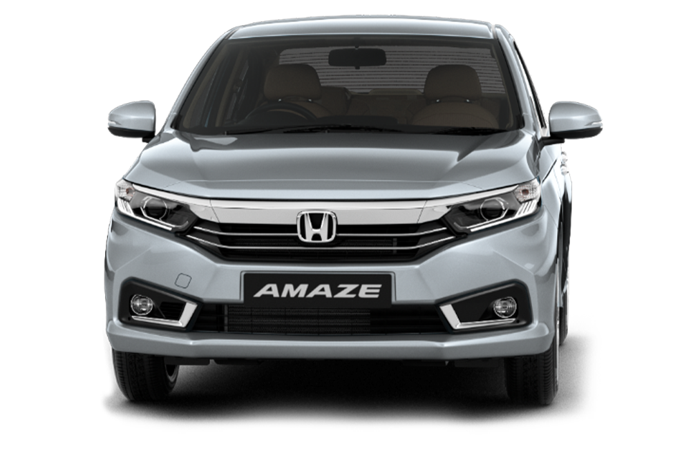 front view of a Lunar Silver Metallic Honda Amaze 2022-2023