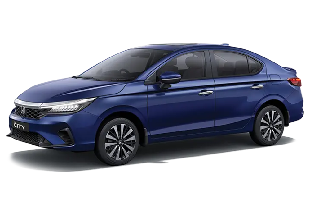 side view of a Obsidian Blue Pearl Honda City