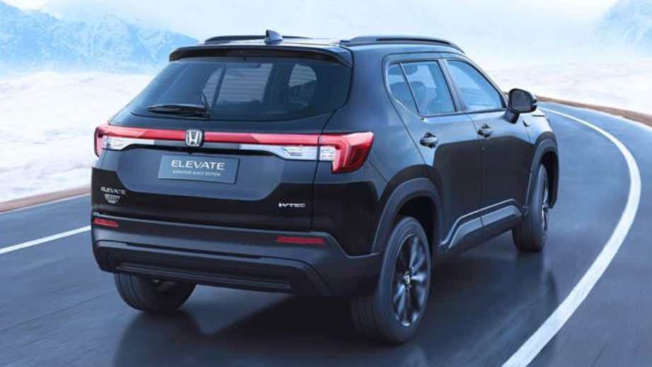 rear three-quarter of a Honda Elevate