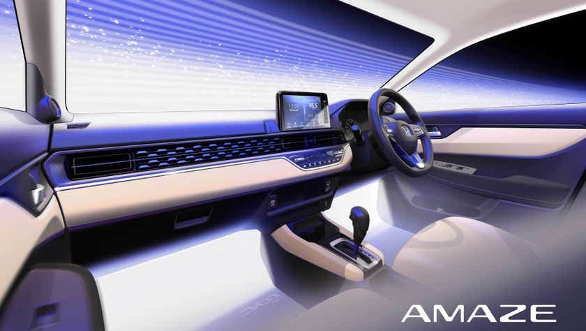 interior dashboard view of a Honda Amaze