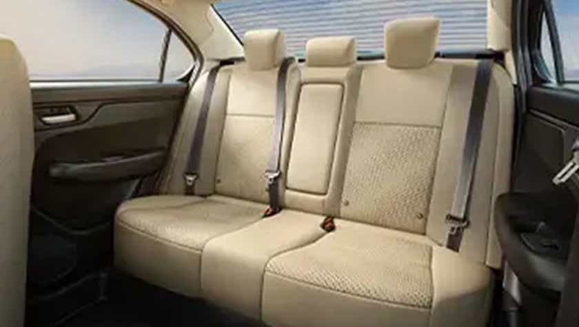 rear seat view of a Honda Amaze
