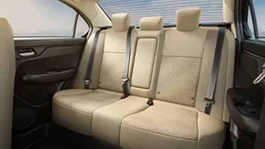rear seat view of a Honda Amaze