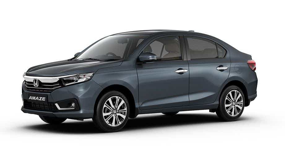 front three-quarter view of a Honda Amaze 2022-2023