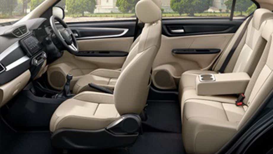interior side view of a Honda Amaze 2022-2023