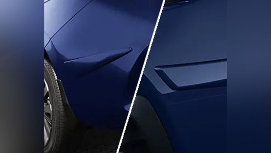 close-up of body details on a Obsidian Blue Pearl Honda City