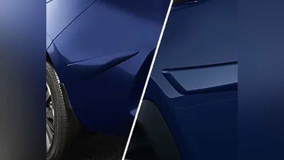 close-up of body details on a Obsidian Blue Pearl Honda City