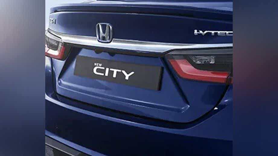 Rear view of a Obsidian Blue Pearl Honda City