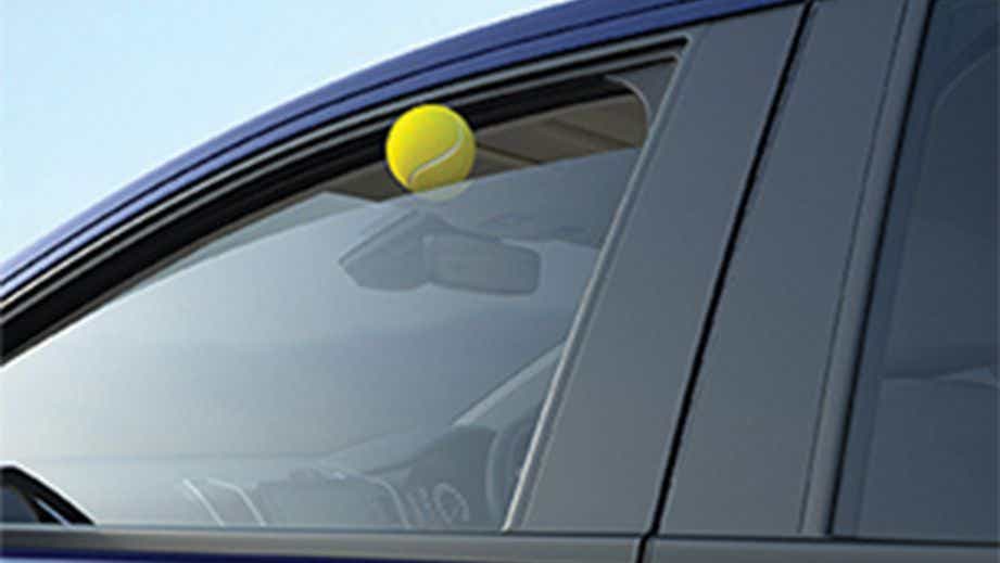 Front window close-up of a Obsidian Blue Pearl Honda City