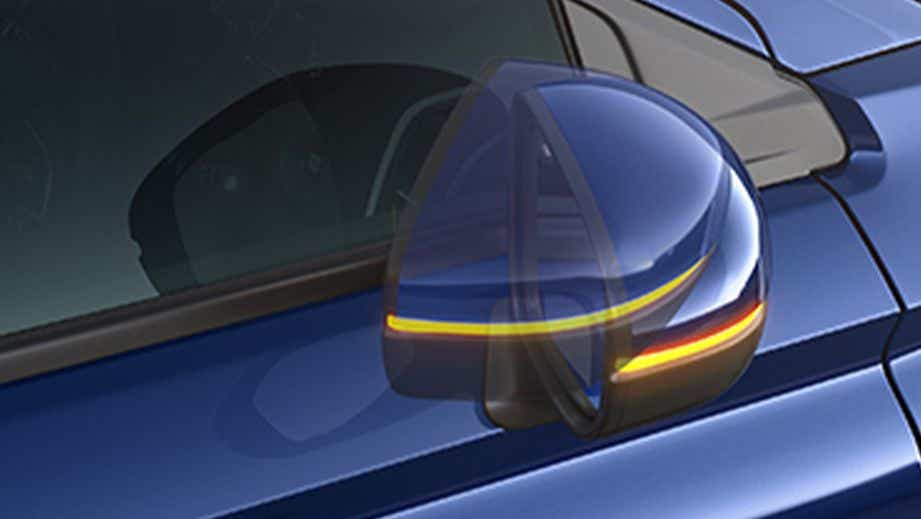 Side mirror close-up of a Honda City