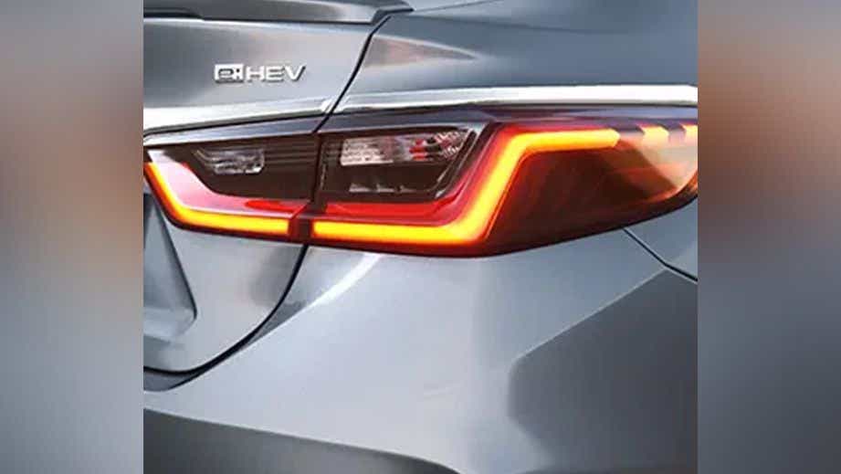 Rear taillight close-up of a Honda City Hybrid