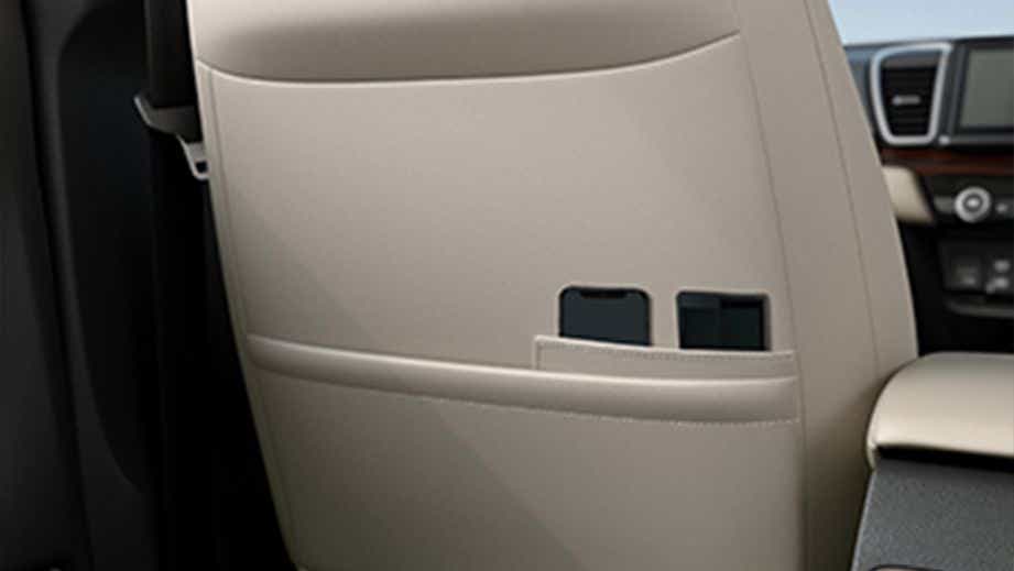 Rear seatback pocket and storage of a Honda City
