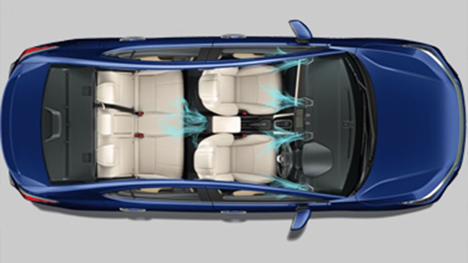 top view interior of a Honda City showing seat layout and airflow