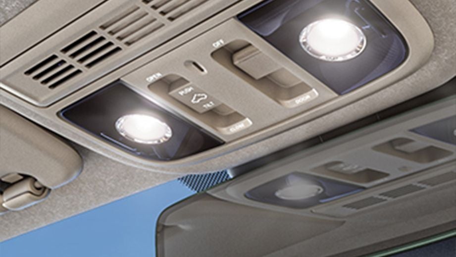 Overhead console and light controls of a Honda City