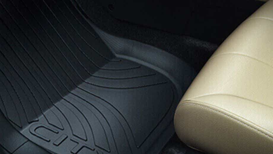 Interior floor mat close-up of a Honda City
