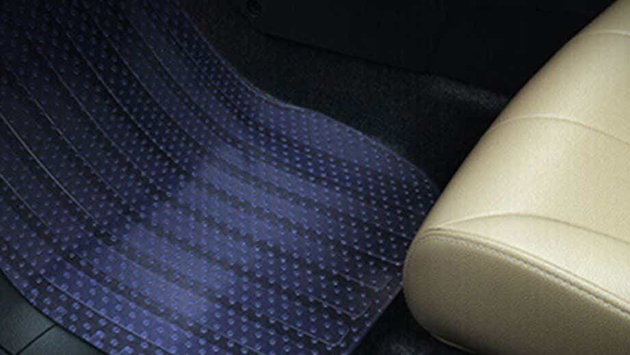 Front floor mat and seat area of a Honda City