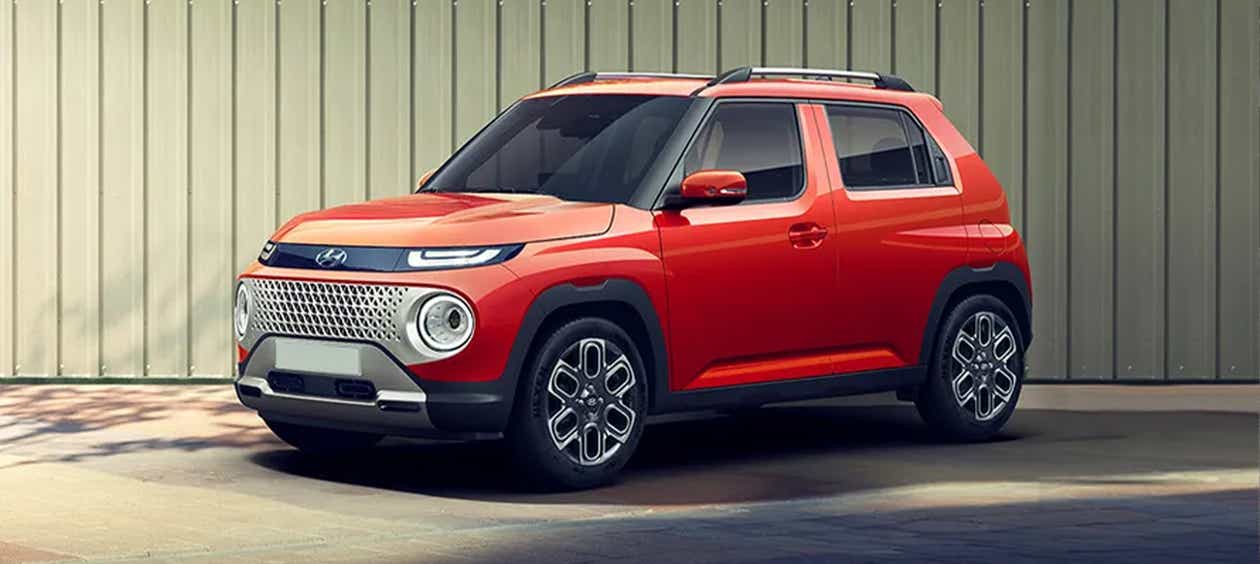 front three-quarter view of a Hyundai Casper