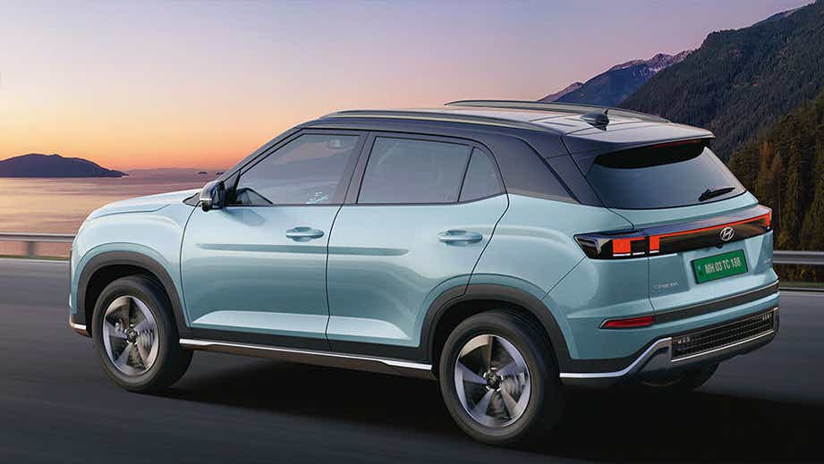 rear three-quarter of a Hyundai Creta Electric