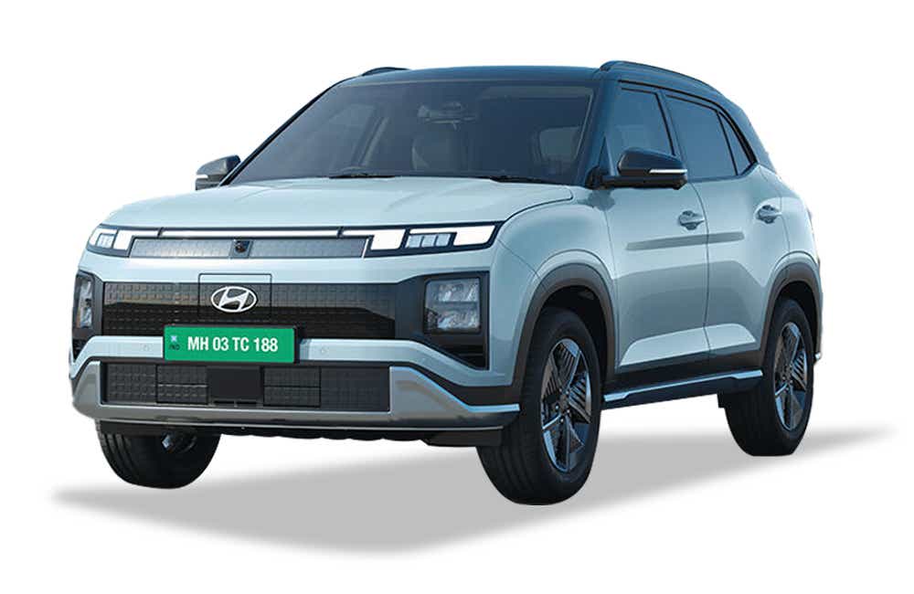 front three-quarter view of a Hyundai Creta Electric
