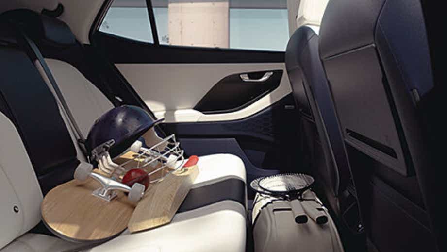 rear seat view of a Hyundai Creta Electric interior