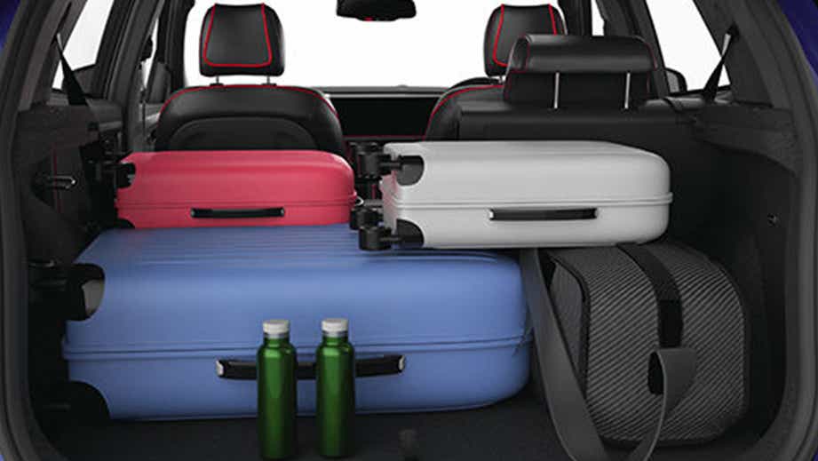 Boot storage area loaded with luggage in a Hyundai Creta N Line