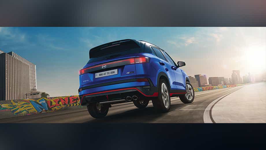 rear three-quarter of a Hyundai Creta N Line