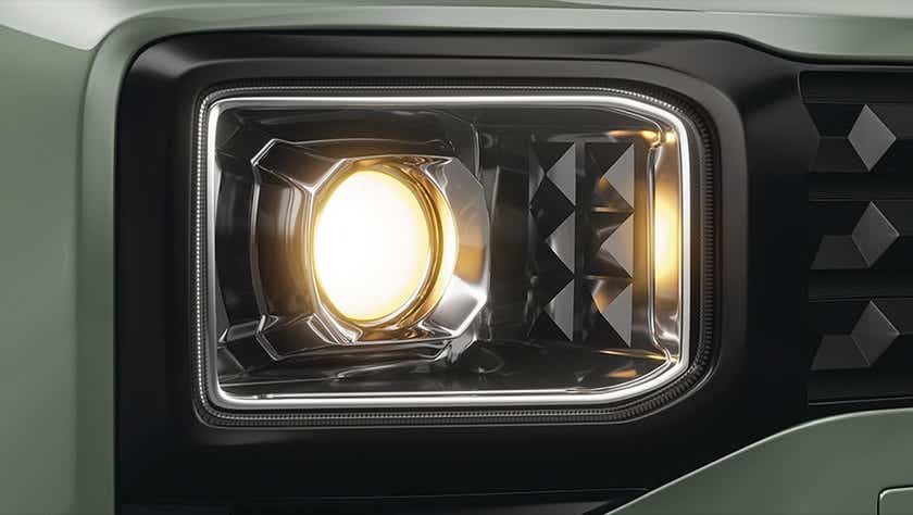 headlight close-up of a Hyundai Exter