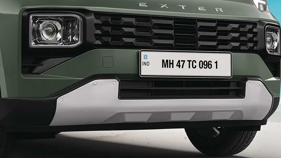 Front bumper and grille of a Hyundai Exter