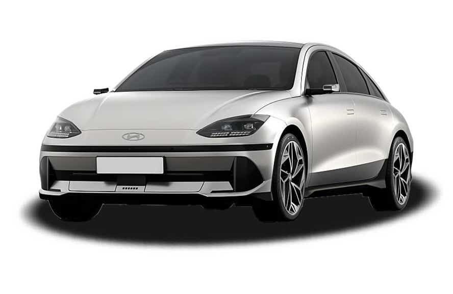 front three-quarter view of a Silver Hyundai Ioniq 6