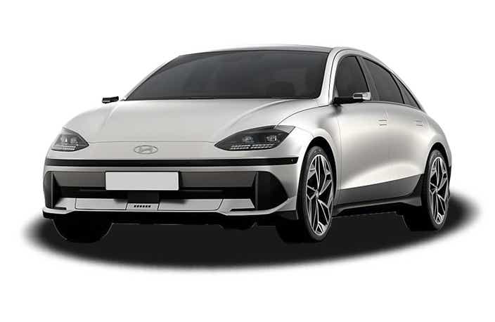 front three-quarter view of a Silver Hyundai Ioniq 6