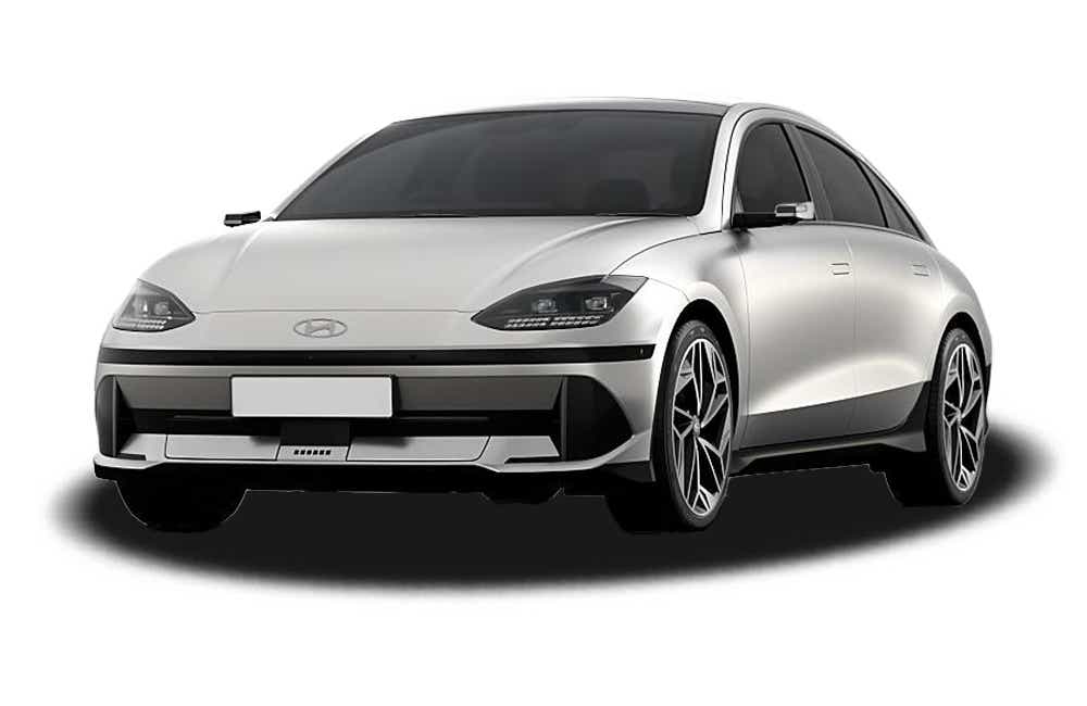 front three-quarter view of a Silver Hyundai Ioniq 6